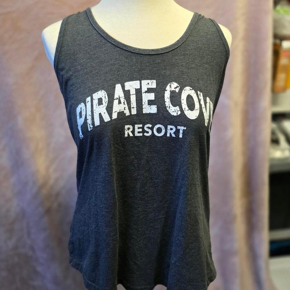 Gray tank top with white